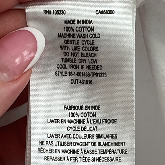 ANTHROPOLOGIE JOIE HAUKEA  SHIRRED PEPLUM TOP WHITE SIZE MEDIUM - Picture 10 of 10